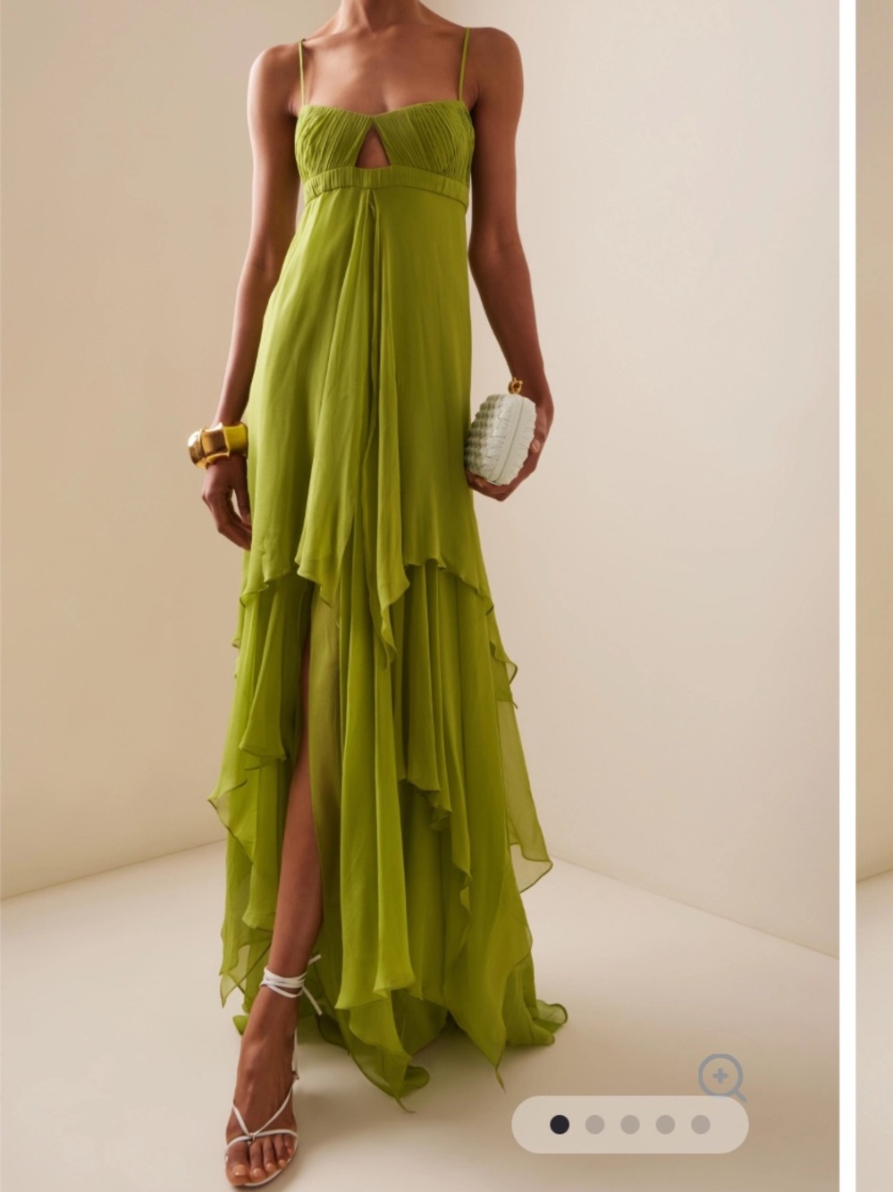 Jardin vue solid pleated cut out maxi